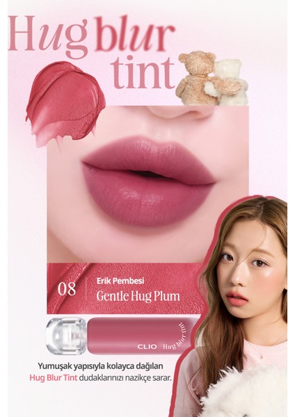 Hafif ve Köpüksü Dokusuyla Pürüzsüz Görünüm Sunan Tint CLIO Hug Blur Tint (008 Gentle Hug Plum)