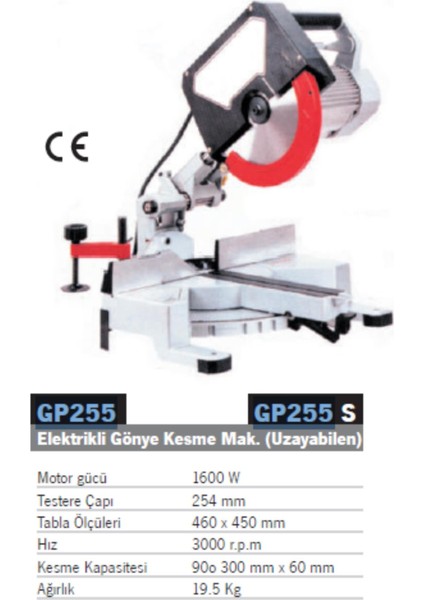 Gönye Kesme Makinası GP-255 fiyatları