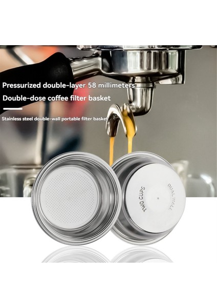 58 mm Çift Duvarlı Filtre Sepeti Kahve Makinesi Paslanmaz Çelik Çift Duvarlı Taşınabilir Süzgeç Sepeti Yeniden Kullanılabilir Kahve Filtreleri (Yurt Dışından) modelleri