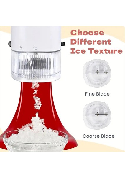 Stand Mikser Için Traşlanmış Buz Ataşmanı, Kapaklı 8 Buz Küpü Kalıbı ile Kar Konisi Makinesi, Ince ve Kaba Bıçak (Yurt Dışından) modelleri