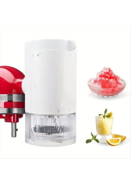 Stand Mikser Için Traşlanmış Buz Ataşmanı, Kapaklı 8 Buz Küpü Kalıbı ile Kar Konisi Makinesi, Ince ve Kaba Bıçak (Yurt Dışından) fırsatları