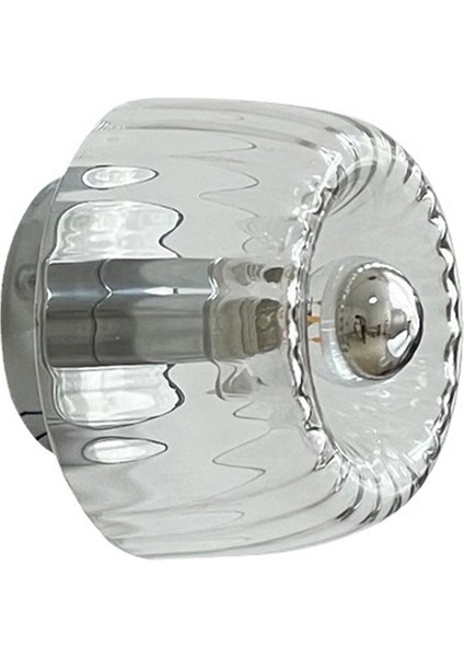 Modern Cam Duvar Aplik Aydınlatma Armatürü, E14 Ampul Uyumlu Dekoratif Lamba Yatak Odası Oturma Odası Koridor Sıcak Işık, A (Yurt Dışından)