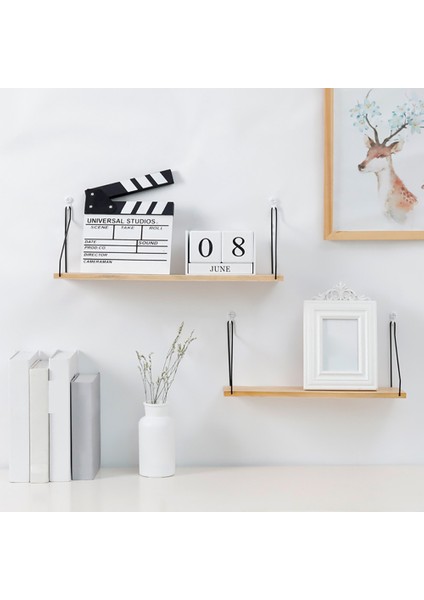 Santkuee Duvar Rafı Ahşap Duvar Asılı Raf Yüzer Raflar Ev Dekoratif Duvara Monte Raf Çok Amaçlı Demir Ahşap Raf A (Yurt Dışından) modelleri