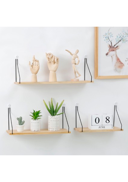 Santkuee Duvar Rafı Ahşap Duvar Asılı Raf Yüzer Raflar Ev Dekoratif Duvara Monte Raf Çok Amaçlı Demir Ahşap Raf A (Yurt Dışından) fırsatları