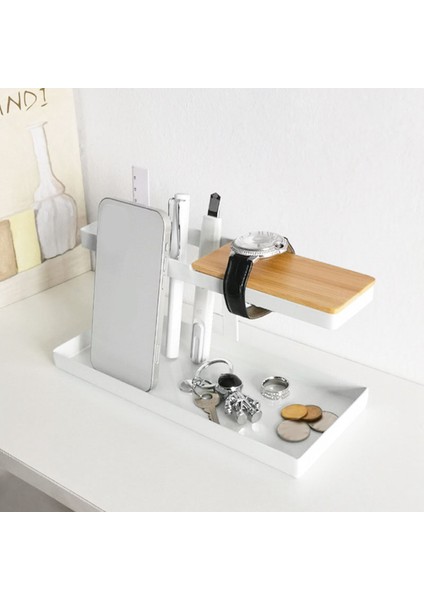 Santkuee Depolama Rafı Demir Ahşap Raf Saatler Metal Masa Düzenleyici Odası Dekor Için Standı Takı Standı Masası Tutucu B (Yurt Dışından) fiyatları