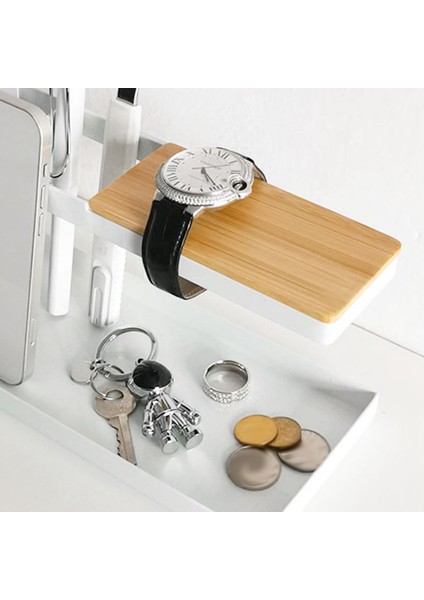 Santkuee Depolama Rafı Demir Ahşap Raf Saatler Metal Masa Düzenleyici Odası Dekor Için Standı Takı Standı Masası Tutucu B (Yurt Dışından) modelleri