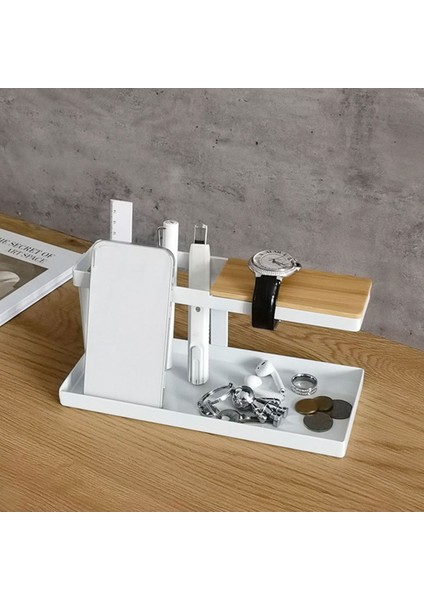 Santkuee Depolama Rafı Demir Ahşap Raf Saatler Metal Masa Düzenleyici Odası Dekor Için Standı Takı Standı Masası Tutucu B (Yurt Dışından) indirimleri