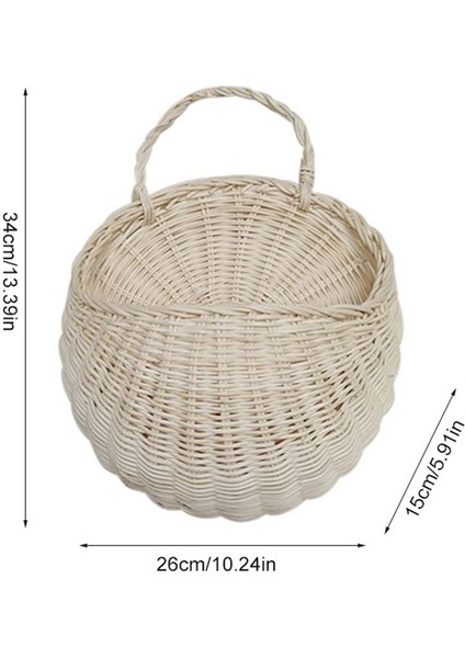 Santkuee Dokuma Asılı Dokuma Rattan Sepetleri Yetiştiricilerinin Bahçe Duvarı Dekorasyonu Duvara Monte Sepet Hasır Depolama Rafı (Yurt Dışından) fırsatları