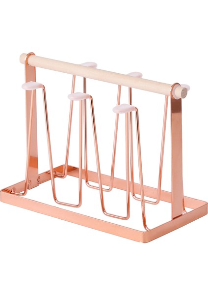 Santkuee Mutfak Eşyaları Ferforje Bardak Tutucu Ev Drenaj Fincan Rafı Gül Altın (Yurt Dışından)