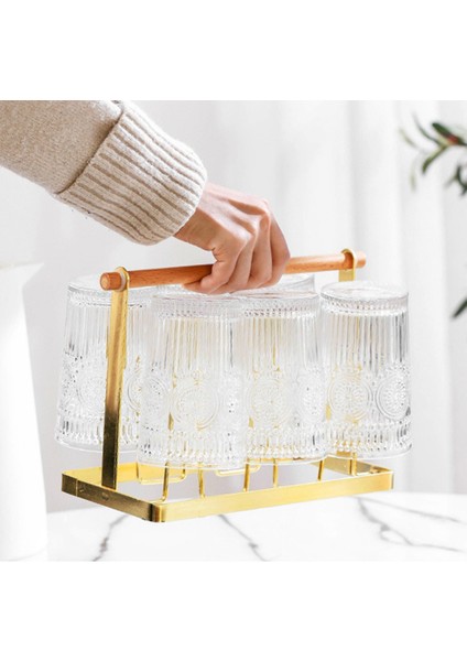 Santkuee Mutfak Eşyaları Ferforje Bardak Tutucu Ev Drenaj Fincan Rafı Gül Altın (Yurt Dışından) modelleri