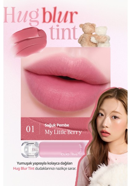 Hafif ve Köpüksü Dokusuyla Pürüzsüz Görünüm Sunan Tint CLIO Hug Blur Tint (001 My Little Berry)
