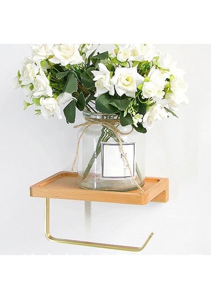 Santkuee Doku Rafı Ahşap Pirinç Kağıt Havlu Askısı Kağıt Tutucu Telefon Raf Mutfak Düzenleyici Banyo Aksesuarları (Yurt Dışından) modelleri