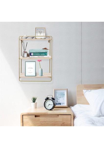 Santkuee Duvara Monte Raf Ahşap Asılı Depolama Rafları 3 Katmanlı Katı Metal Yüzer Raflar Oturma Odası Yatak Odası Ofis A Için (Yurt Dışından) indirimleri