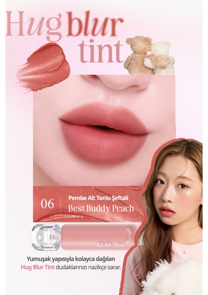 Hafif ve Köpüksü Dokusuyla Pürüzsüz Görünüm Sunan Tint CLIO Hug Blur Tint (006 Best Buddy Peach)
