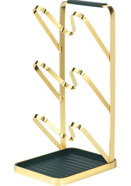 Santkuee Mutfak Organizatör Tencere Kapağı Raf Kaşık Tutucu Metal Raf Bakeware Depolama Raf Tava Kapak Standı Mutfak Aksesuarları -Altın (Yurt Dışından)