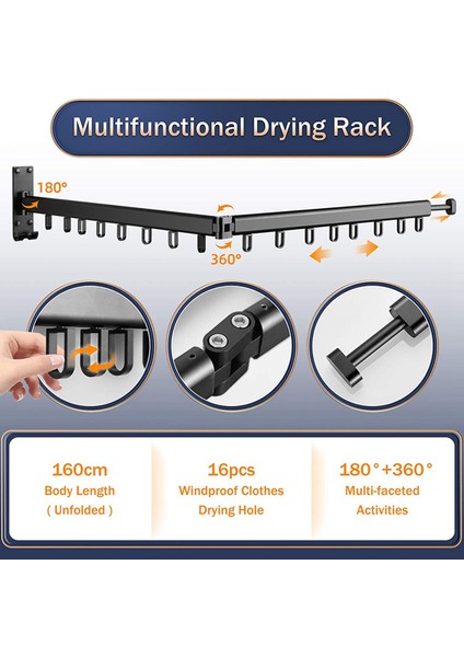 Santkuee Duvara Monte Askılar Yerden Tasarruf Ediyor, Geri Çekilebilir Elbise Kurutma Rafları, Katlanabilir Elbise Kurutma Rafları, Balkonlar, Yatak Odası, Vb (Yurt Dışından) modelleri