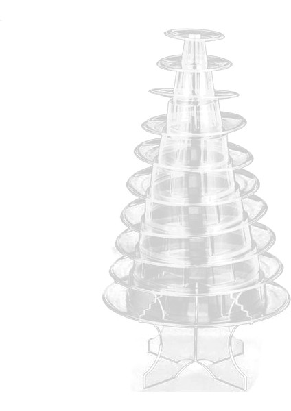 Santkuee Yuvarlak Macaron Kulesi Standı Kek Vitrin Rafı Düğün Doğum Günü Dekorasyon Için Tatlı Kulesi Düğün Parti Malzemeleri (Yurt Dışından)