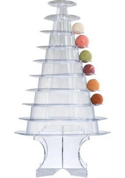 Santkuee Yuvarlak Macaron Kulesi Standı Kek Vitrin Rafı Düğün Doğum Günü Dekorasyon Için Tatlı Kulesi Düğün Parti Malzemeleri (Yurt Dışından) fiyatları