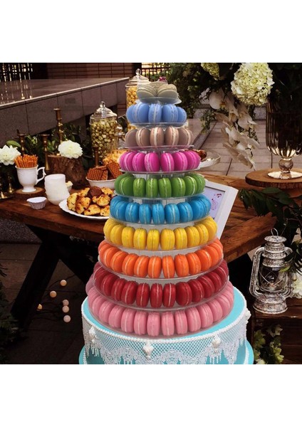 Santkuee Yuvarlak Macaron Kulesi Standı Kek Vitrin Rafı Düğün Doğum Günü Dekorasyon Için Tatlı Kulesi Düğün Parti Malzemeleri (Yurt Dışından) indirimleri