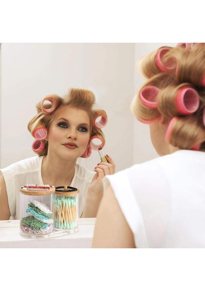 Santkuee Pamuklu Çubukla Ped Raf Dağıtıcı Banyo Kavanoz Şeffaf Depolama Rafı (Yurt Dışından) fırsatları