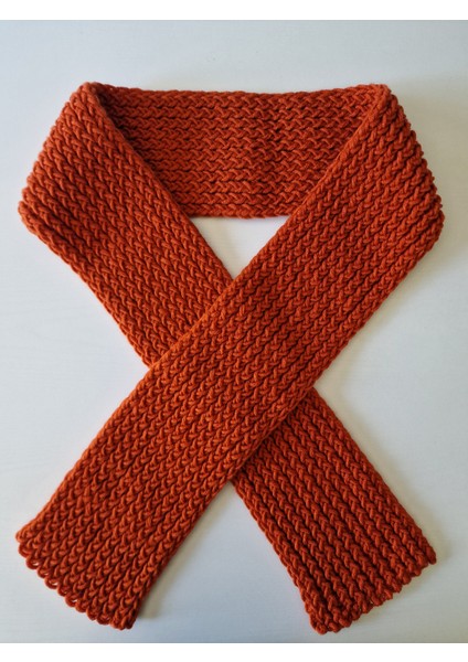 El Örgüsü Turuncu Rengi Yetişkin Atkısı