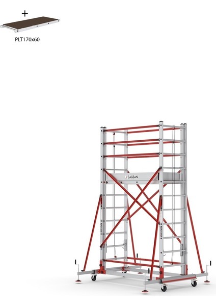 2X11 Basamaklı 6,4 M. Çalışma Yüksekliği Telesafe Xln Premium - Iki Parçalı Alüminyum Iskele S006_XLN_PR fiyatları