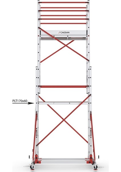 2X11 Basamaklı 6,4 M. Çalışma Yüksekliği Telesafe Xln Premium - Iki Parçalı Alüminyum Iskele S006_XLN_PR indirimleri
