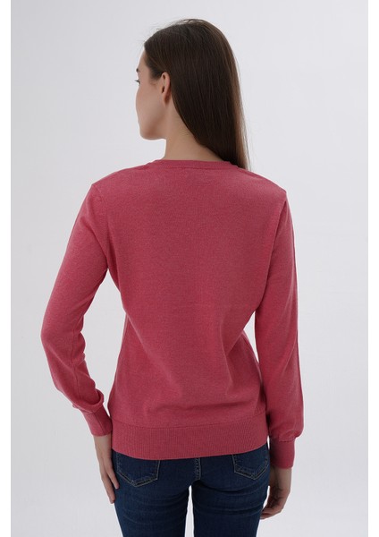 Kadın %100 Organik Pamuk V Yaka Triko Kazak Bluz TRIST-6102 modelleri