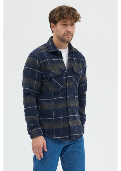 Erkek Oduncu Ekose Desenli Kalın Kışlık Ceket Gömlek Overshirt Shacket modelleri