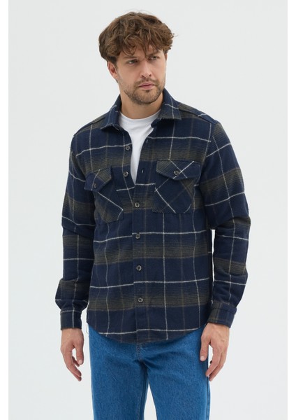 Erkek Oduncu Ekose Desenli Kalın Kışlık Ceket Gömlek Overshirt Shacket fırsatları