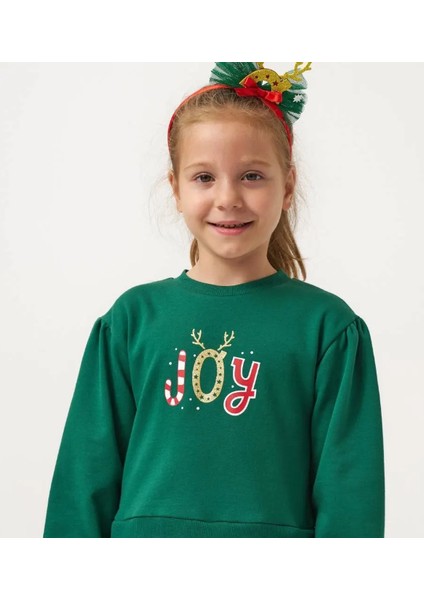 Kız Çocuk Joy Baskılı Tüllü Yıllbaşı Elbisesi NBK-24908 fiyatları