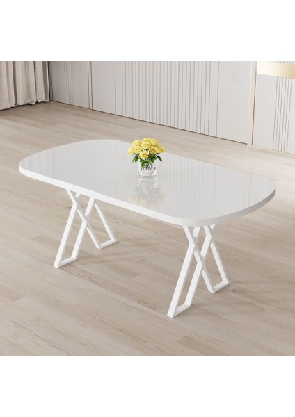 Kaye Serisi MDF 90X168 Beyaz Mutfak Masası Takımı 4 Gri Sandalye fiyatları