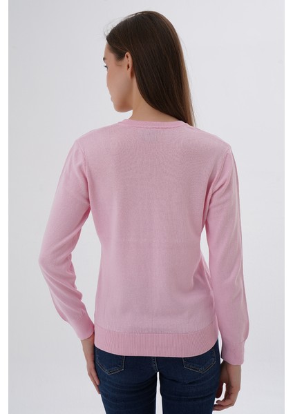 Kadın %100 Organik Pamuk V Yaka Triko Kazak Bluz TRIST-6102 fırsatları