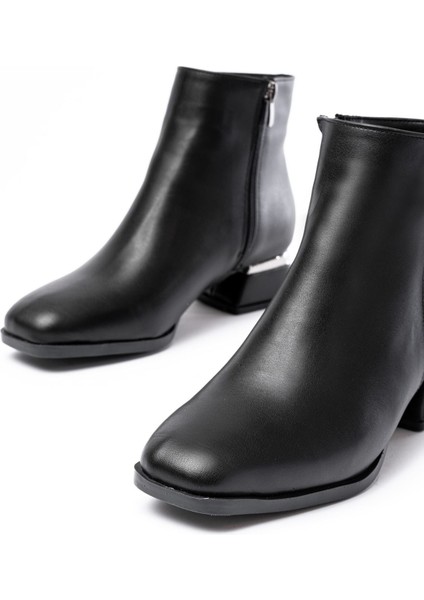 RM-500 Siyah Topuklu Fermuarlı Günlük Kadın Bot indirimleri