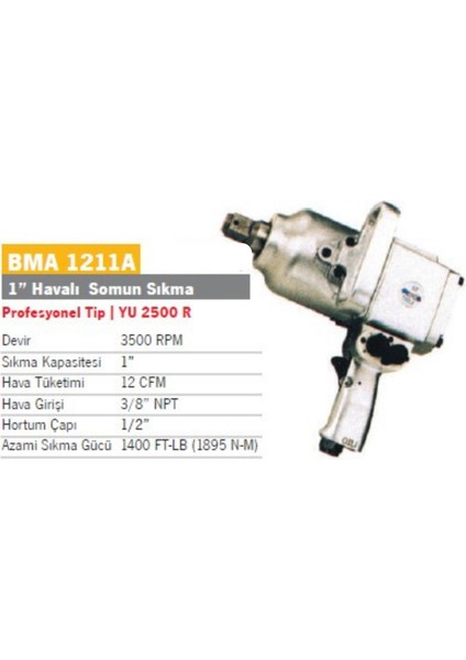 Havalı Somun Sıkma 1~ Kısa 163 kg fiyatları