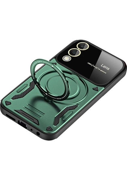 Samsung Galaxy S25 Edge Için Kılıf Kamera Lens Koruyuculu Magsafe Destekli 360 Dönen Halka Standlı Kapak modelleri