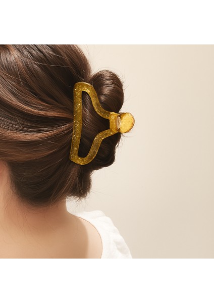 Simli Oval Model Hardal Renk 11 cm Kadın Mandal Saç Tokası - Şık ve Dayanıklı fiyatları