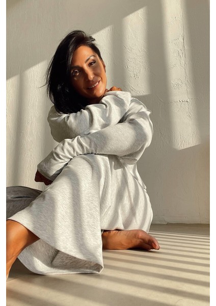 Bisiklet Yaka Gri Oversize Penye Takım fiyatları