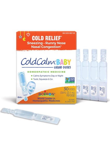 Coldcalm Baby Single-Use Drops For Relief From Cold Symptoms Of Sneezing, Runny Nose, And Nasal Congestion - Sterile And Non-Drowsy Liquid Doses - 30 Count