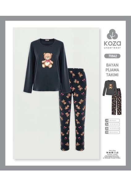 Ayıcık Desenli Pijama Takımı Gri fiyatları