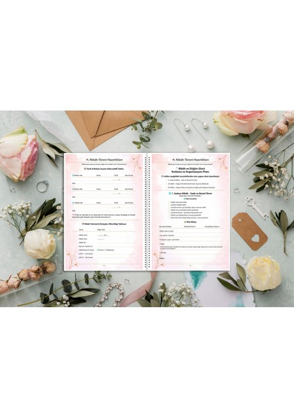 Gelin Ajandası–adım Adım Yuvama Planlayıcı (A4 Ebat) Çeyiz Defteri, Düğün Planlayıcı fırsatları