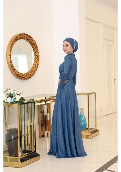 Simli Şifon Abiye Işıl modelleri