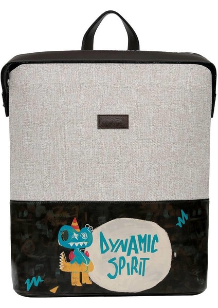 Unisex Vegan Gri Sırt Çantası - Dynamic Spirit Tasarım