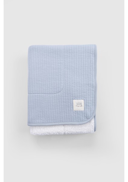 Wellsoftlu Kapitone Mavi Bebek Battaniyesi 80X100 cm