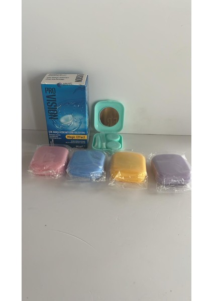 Renkli Lens Kabı Aynalı Set +Kontakt Lens Solüsyonu 60 ml fiyatları