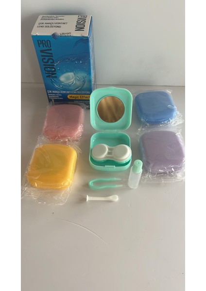 Renkli Lens Kabı Aynalı Set +Kontakt Lens Solüsyonu 60 ml modelleri