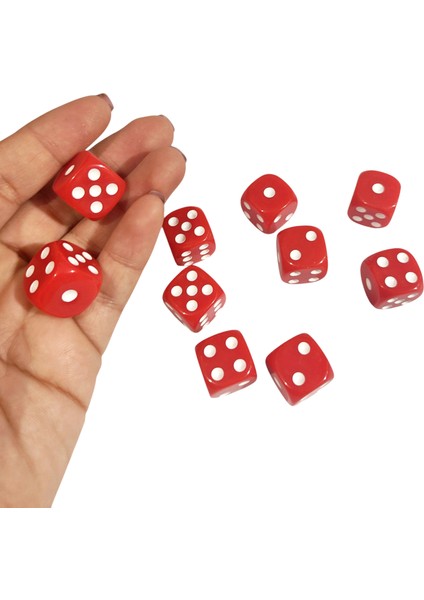 Kırmızı Okey Zarı Renkli Masa Oyunları Zarı - 4 Adet