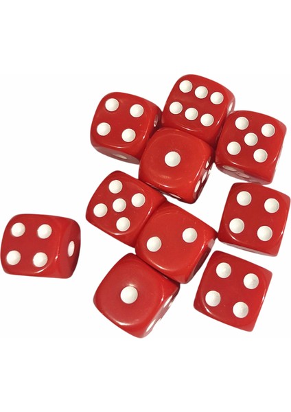 Kırmızı Okey Zarı Renkli Masa Oyunları Zarı - 2 Adet indirimleri