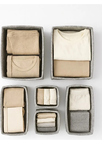 Keçe Çekmece ve Dolap Düzenleyici Organizer Seti 6 Parça – Gri Çok Amaçlı Düzenleyici Kutular fırsatları