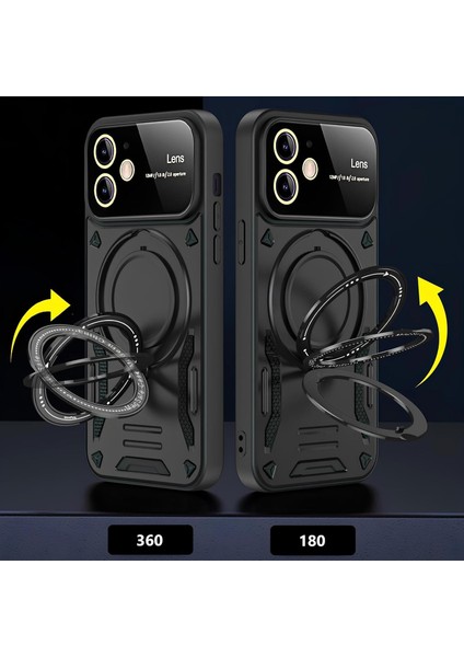 Samsung Galaxy A06 Uyumlu Kılıf Kamera Lens Koruyuculu Magsafe Destekli 360 Dönen Halka Standlı Kapak modelleri
